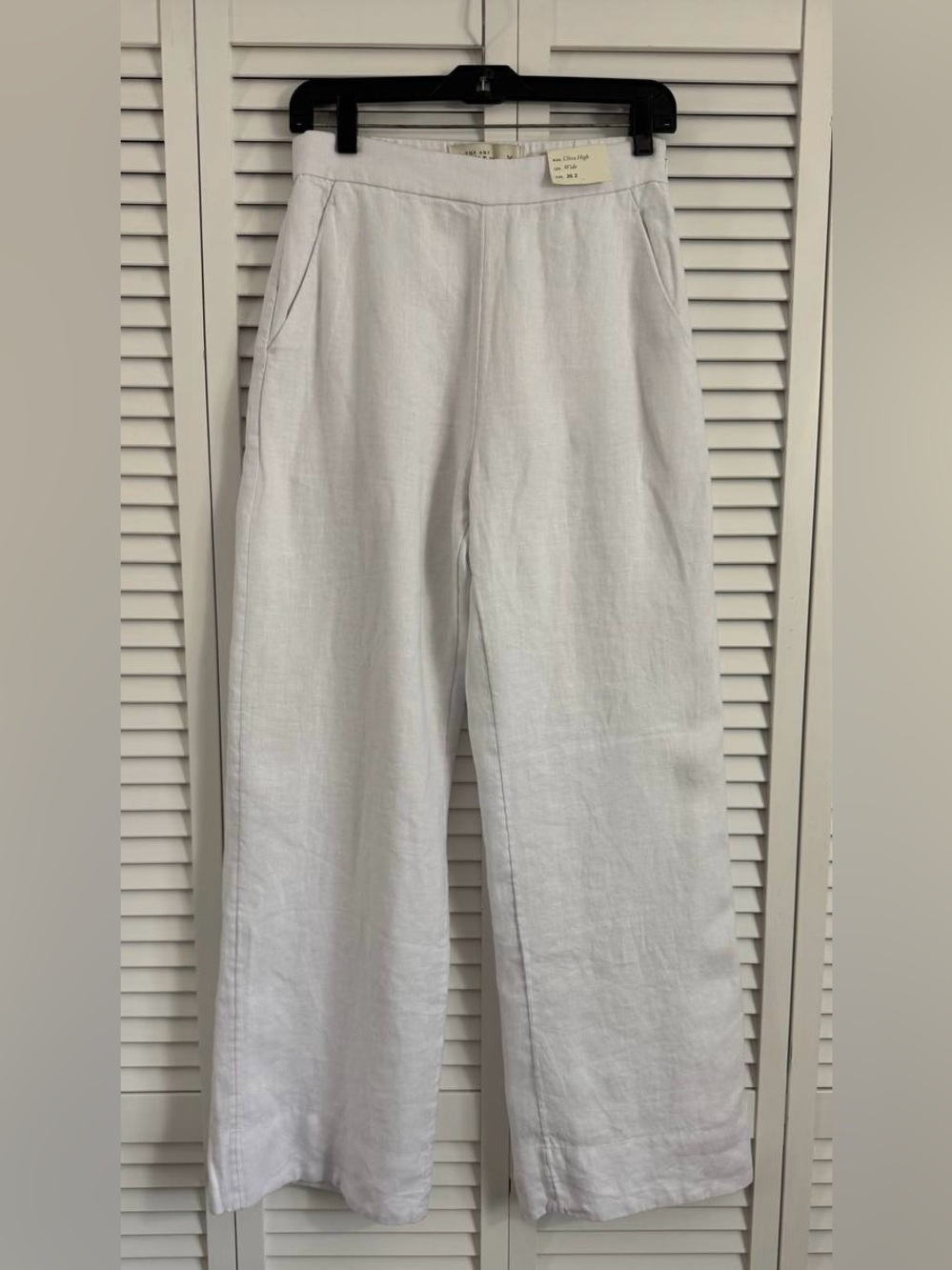 NWT Abercrombie & Fitch Women’s White Linen Pants Lining Size 26